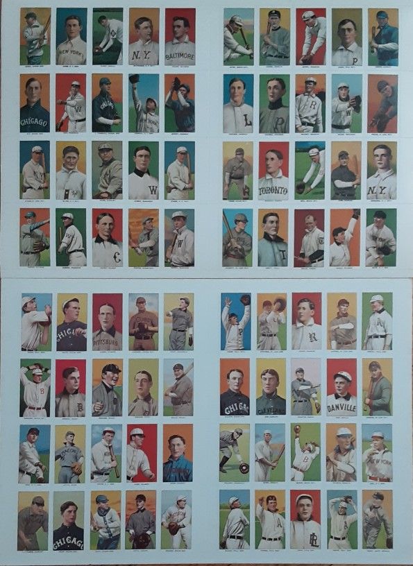 T206 Renata Galasso Tobacco Cards (Uncut Sheets) (80 Cards) PLUS 1996 Mickey Mantle Foundation Organ Donation Card