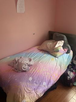 Twin bed and mattress