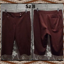 WOMENS BROWN CAPRI PANTS SIZE 8

