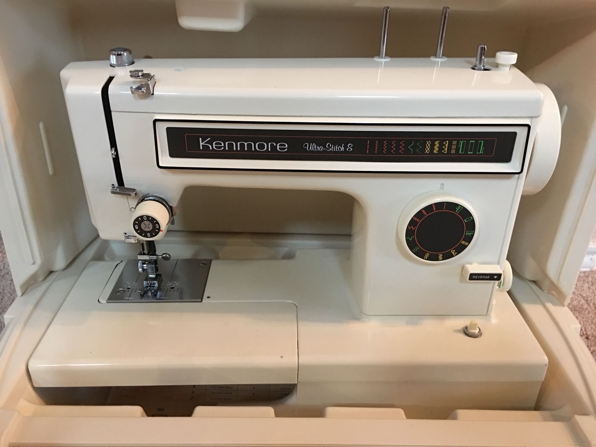 Sears Kenmore Ultra Stitch 8 Model 158 1345381 Heavy Duty Commercial Sewing Machine with Case, Manual and Foot Pedal