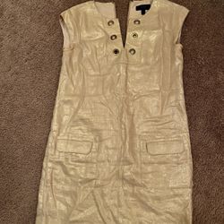 J Crew Gold Sheath Mini Dress 