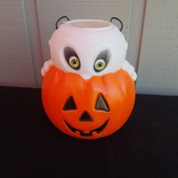 Vintage Pumpkin & Ghost Halloween Bucket