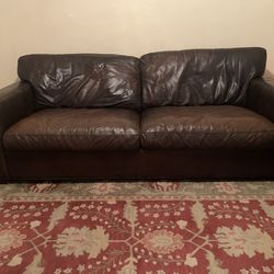 Crate & Barrel Axis Leather Couch
