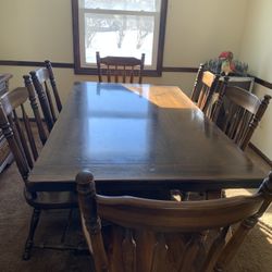 Solid Wood Dinning Room Table Set With Chairs For 6
