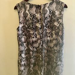 Suzi Chin | sequins dress size 10. OrMy wardrobe has only been worn by me… no one else!!!  Worn once, color cream, gray some black  Suzi Chin snake pr