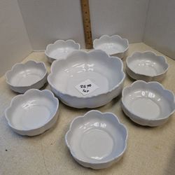 Glazed Ceramic Soup Or Salad Bowl Set-new