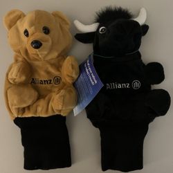 Allianz Stock Market The Bear & Bull Plush Golf Club Covers New