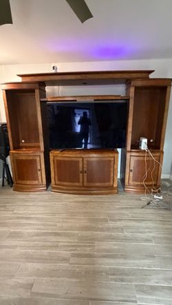 Solid Walnut TV Wall Unit