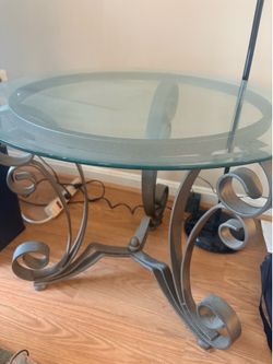 Glass top coffee table and end tables