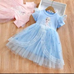 New! 🩵 Girls Beautiful Elsa Dress, Size 7 Yr Old