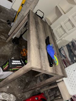 Rustic Gray Wood Dining Table