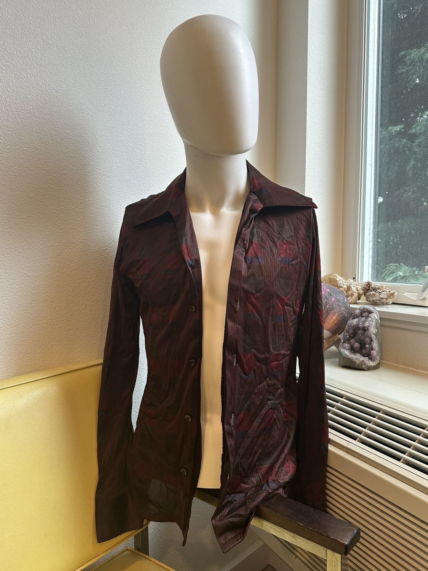 Men’s Vintage Plaid Dress Shirt