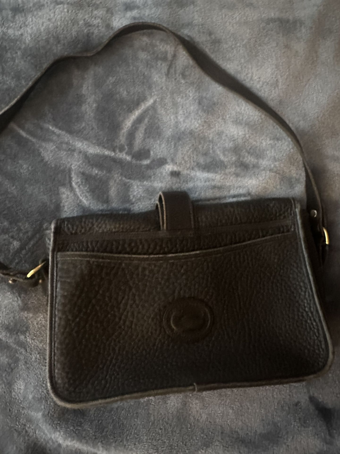 Dooney & Bourke Vintage Black Pebbles Leather Flap Over Bag