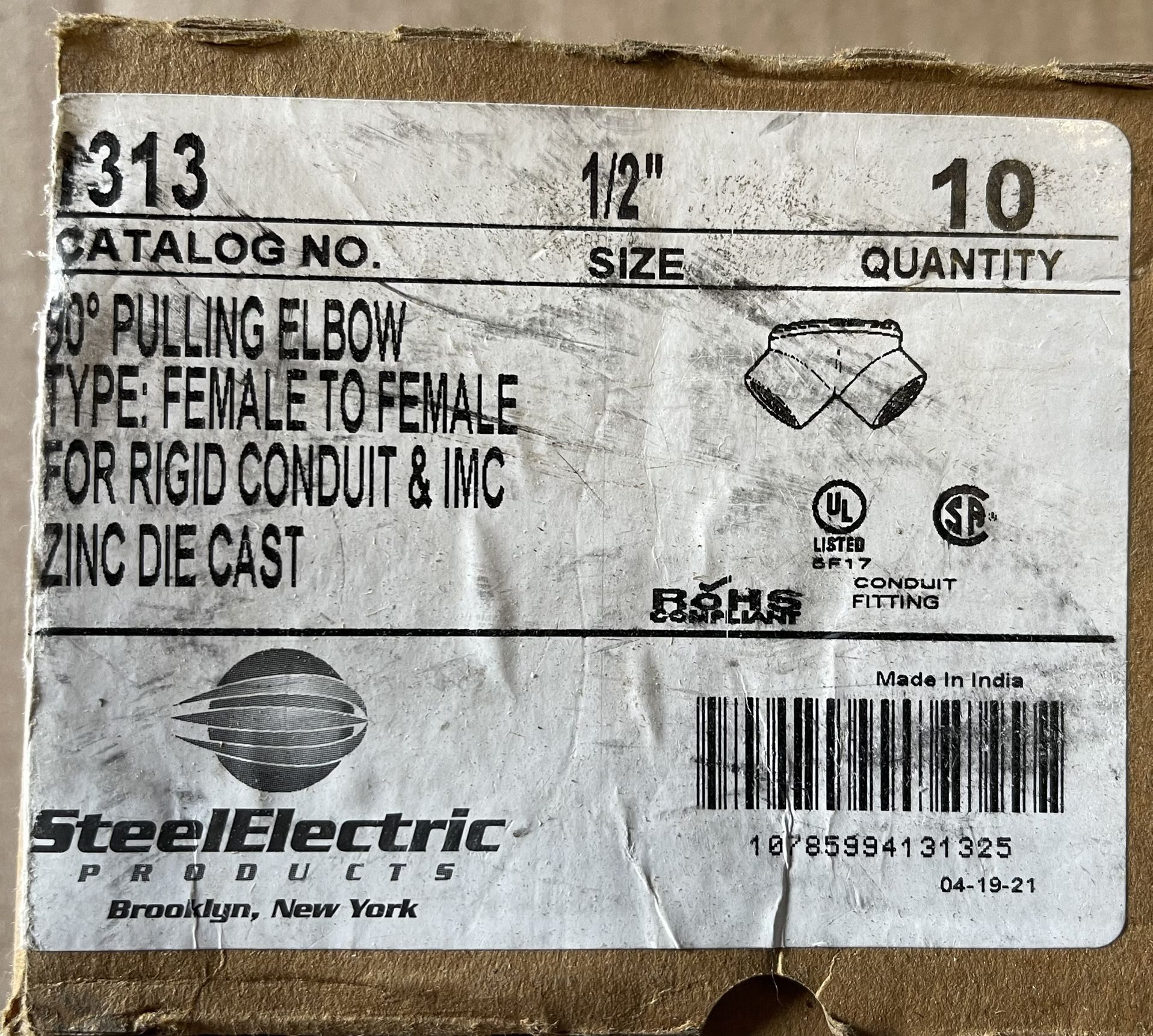 Elbow ProConnex 1/2" D Die-Cast Zinc For Rigid/IMC