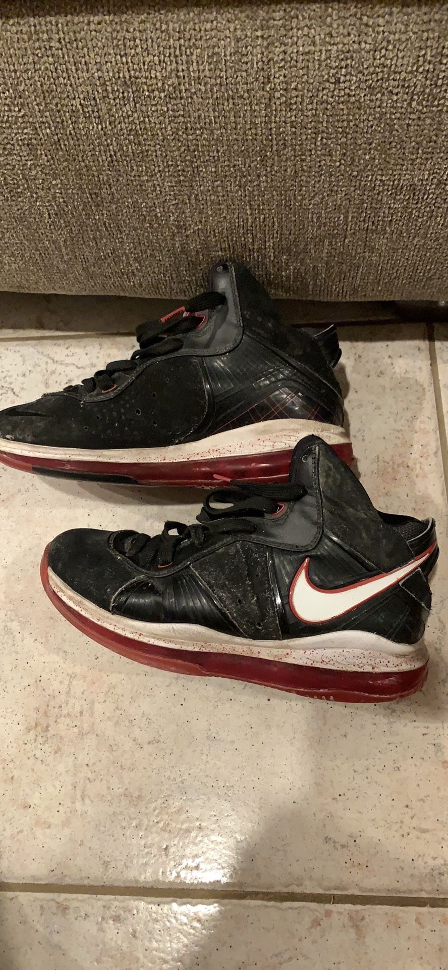 2 pairs Nike lebron James hi top sneakers. Size 6