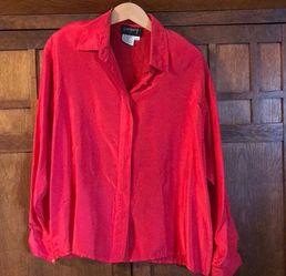 Women’s red silk blouse