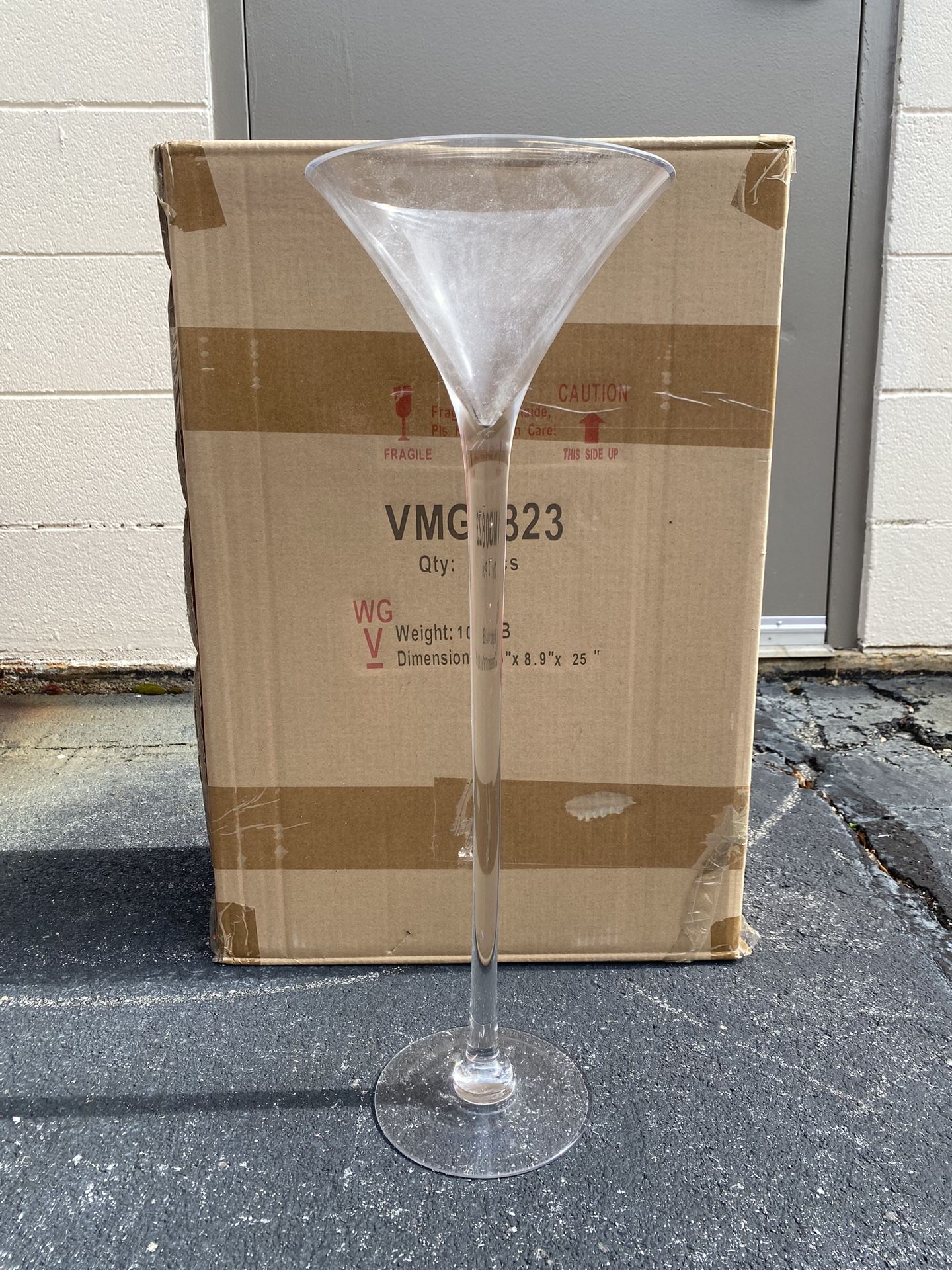 Clear Tall Vases Cup Style
