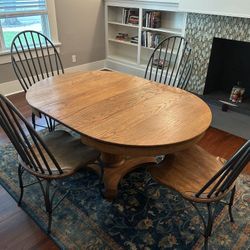 Solid Oak Table With Or Without Chairs 