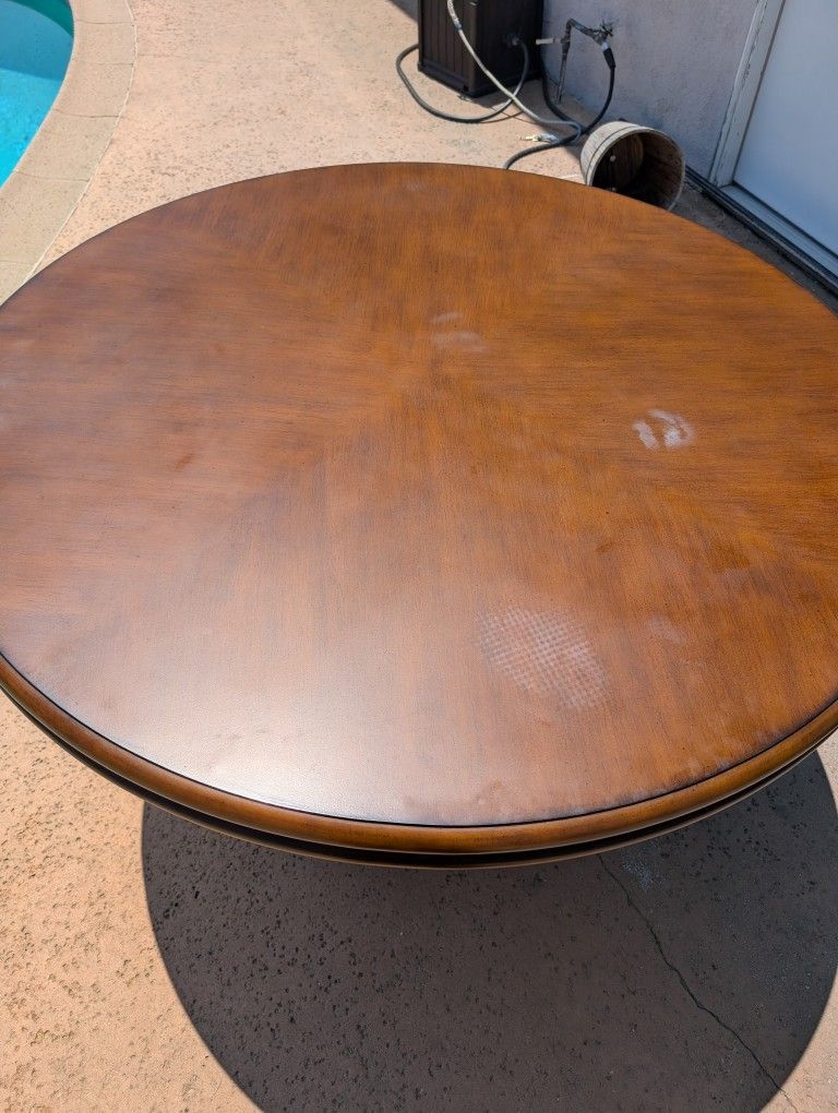 54" Round Wood Dining Table with 4 Chairs – $300 (Simi Valley)