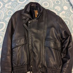 IOU Black Leather Jacket XL