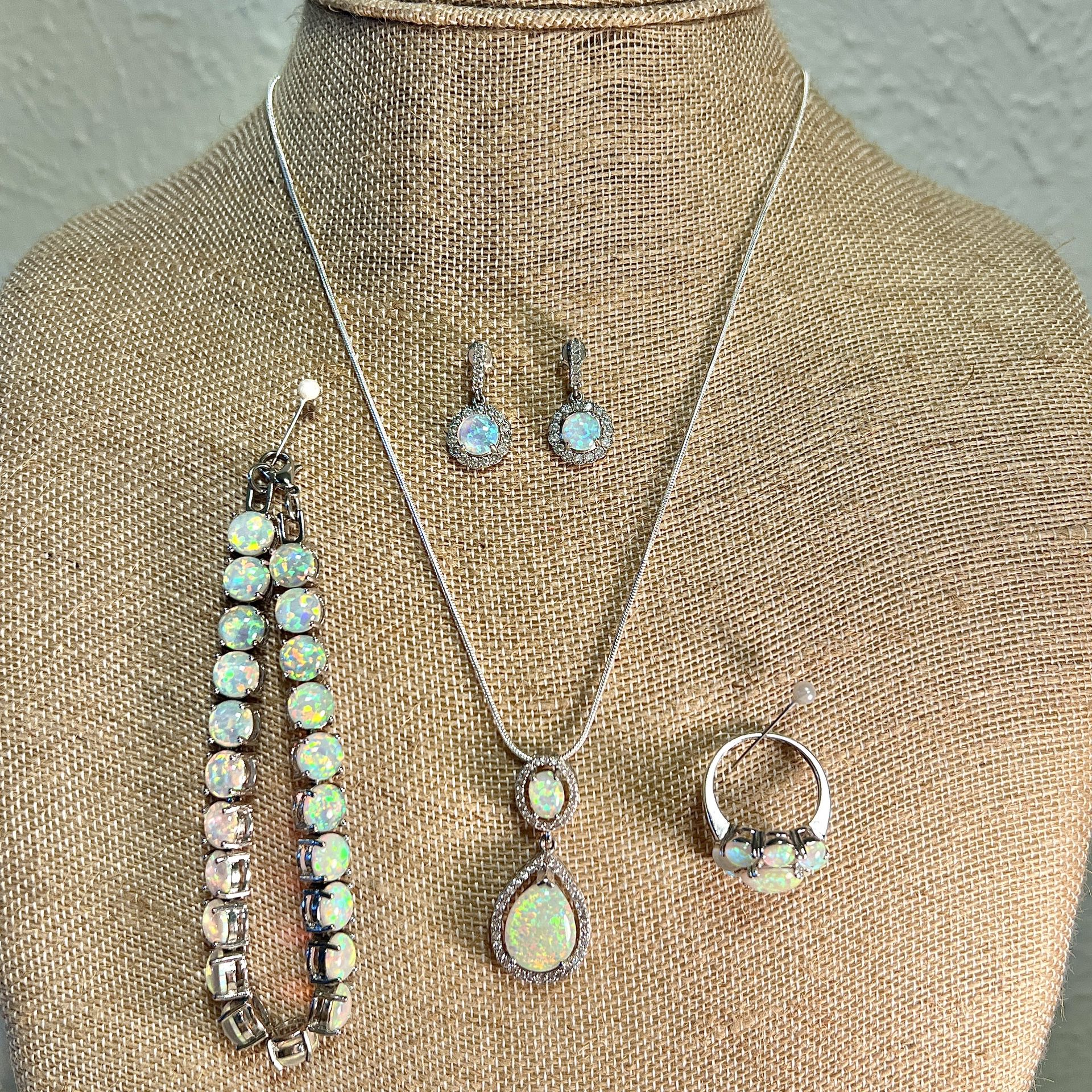 Opal Jewelry Set 4 Pieces