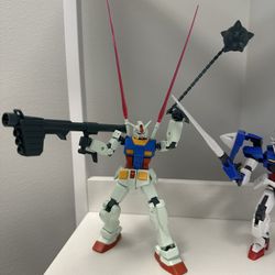 Gundam Built Comes With Original Box With All The Extras In It, And It Has A Couple Of More Weapons Inside The Box Not Shown In The Photo