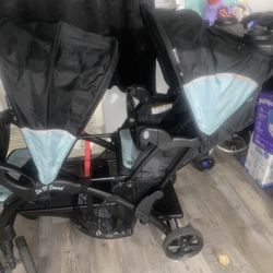Babytrend Double Stroller Baby Blue And Black
