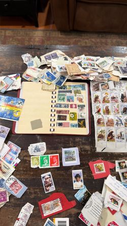 Box of old stamps