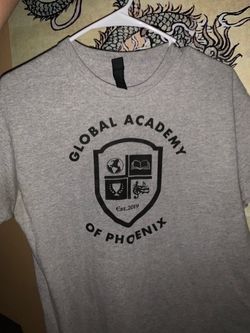 Global Academy of Phoenix Graphic T-Shirt Grey and Black
