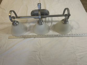 3-Light Classic Nickel Bathroom Vanity Light  Fixture