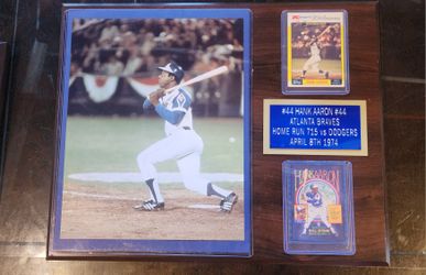 Hank Aaron Collectible Plaque #44 Atlanta Braves Homerun 715 Vs Dodgers