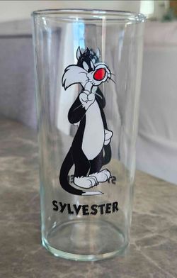 1988 Warner Bros WB Looney Tunes Sylvester the Cat Glass Cup