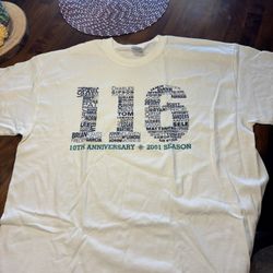 Seattle Mariners MLB 2001 Season 10th Anniversary 116 Wins T Shirt Size XL