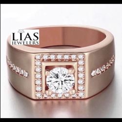 New 18k Rose Gold Men Wedding Ring 