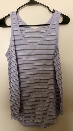 a.n.a Lavender Striped Tank Top