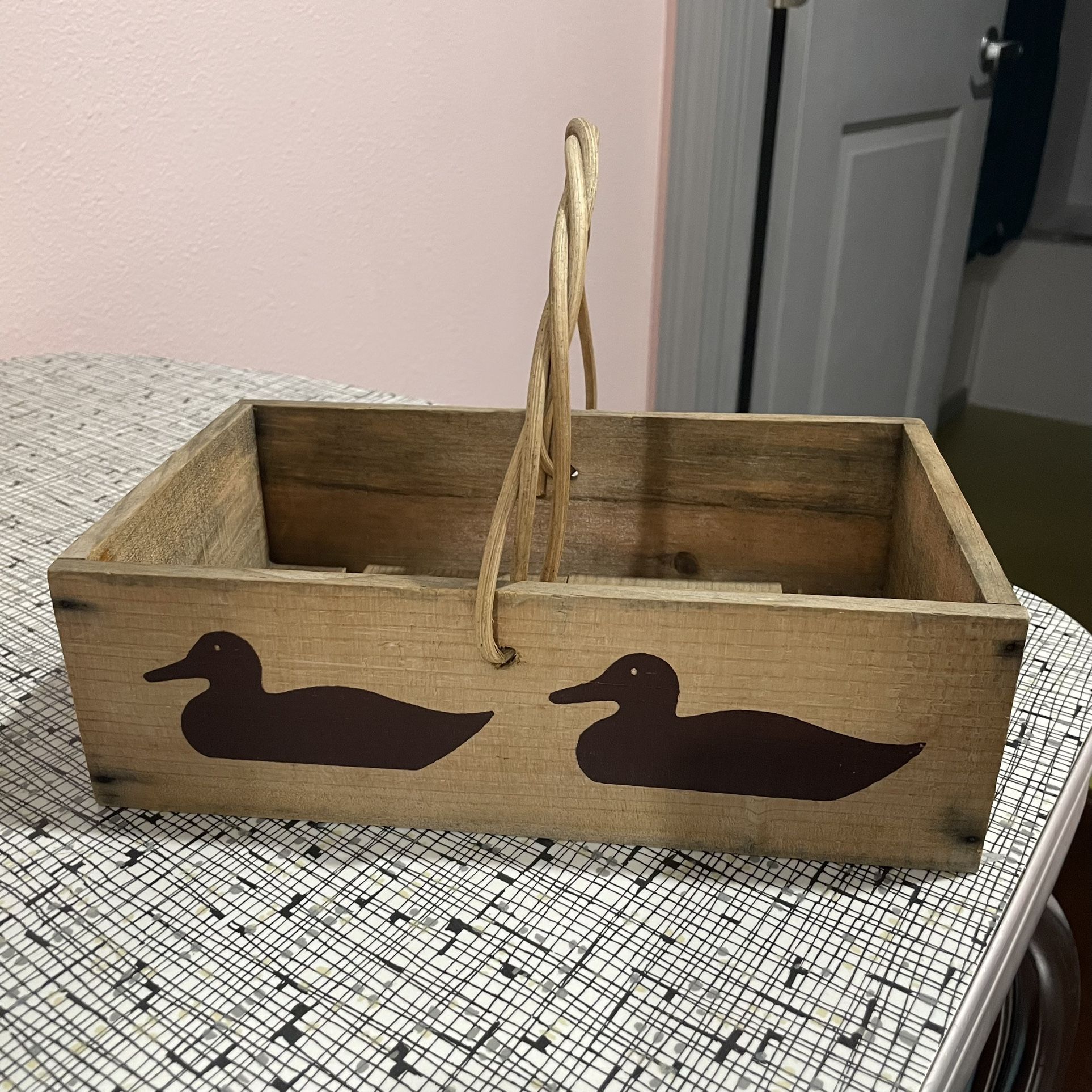 Cute Duck Handmade Wooden Basket