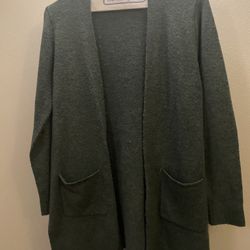 Green Gray Long Sweater / Cardigan  