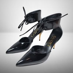 GUCCI WOMEN'S MID-HEEL PATENT PUMP STUNNING / SIZE 37