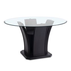 Round Glass 4 Seats Dining Table 