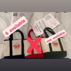 mini trader joe tote bags with reusable bag inside 