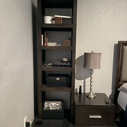Modern Dark Wood Storage Unit (Shelf + Nightstand Combo)