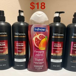 Tresemme Shampoo/ Conditioner With Softsoap Bodywash 