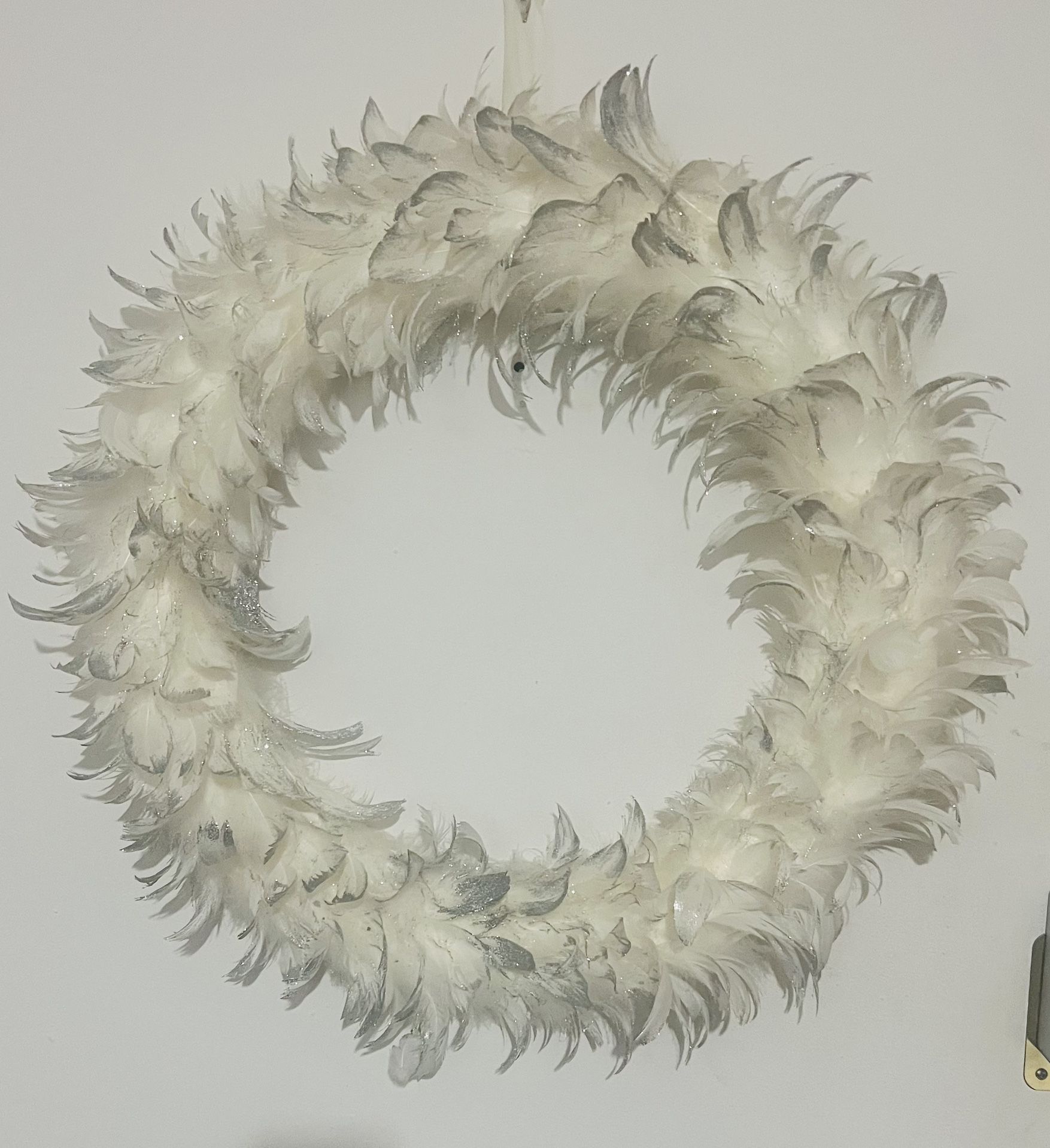 Glitter Silver And Off White Wreath
