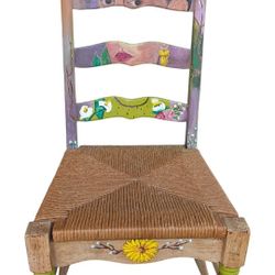 Vintage Chair Hand painted With Frida