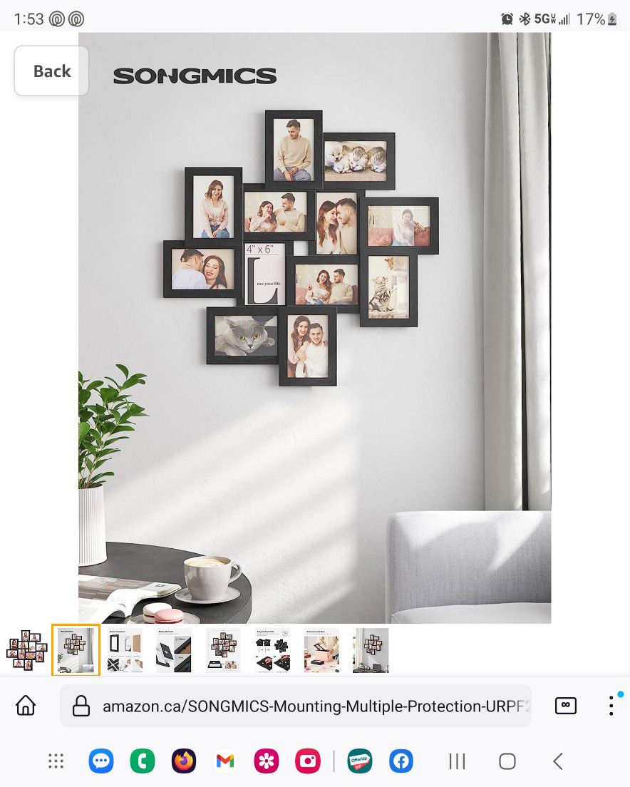 SONGMICS Collage Picture Frames, 4x6 Picture Frames Collage Wall
