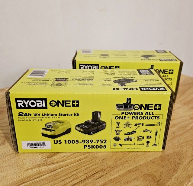 RYOBI ONE+ 18V Lithium-Ion 2.0 Ah Compact Battery and Charger