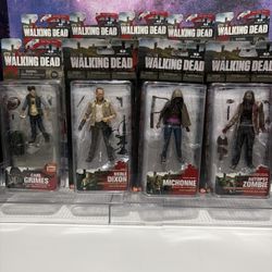 The Walking Dead 9 Figs Lot With Display Store Case 