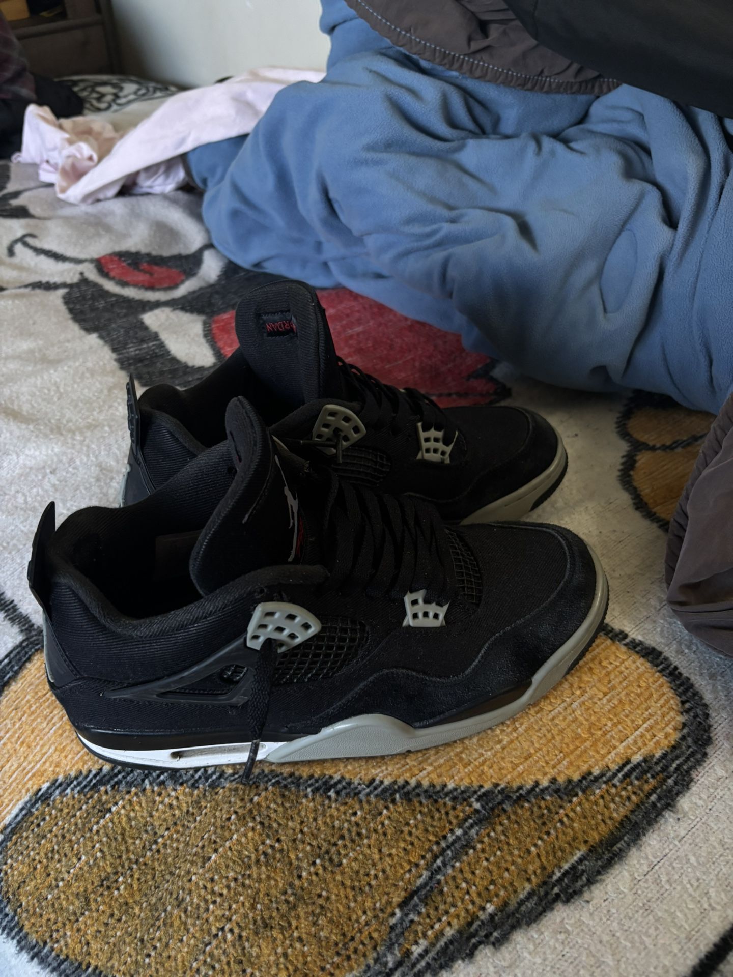 Jordan 4 Black Canvas 9half