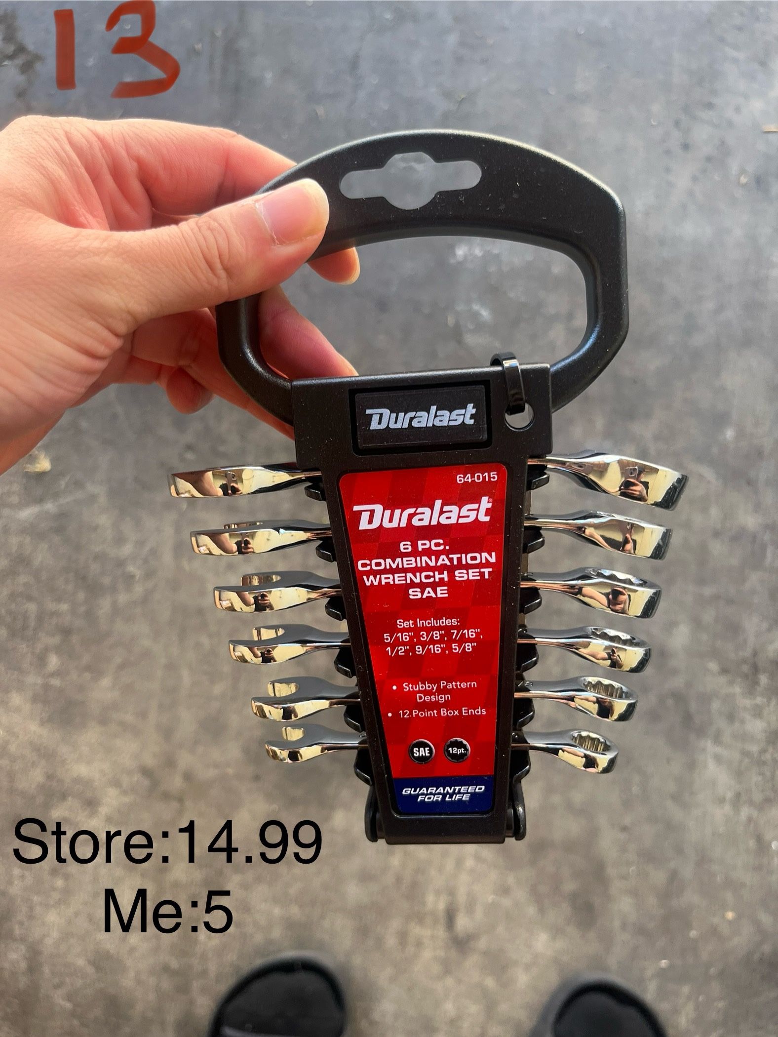 6 PC. COMBINATION WRENCH SET SAE