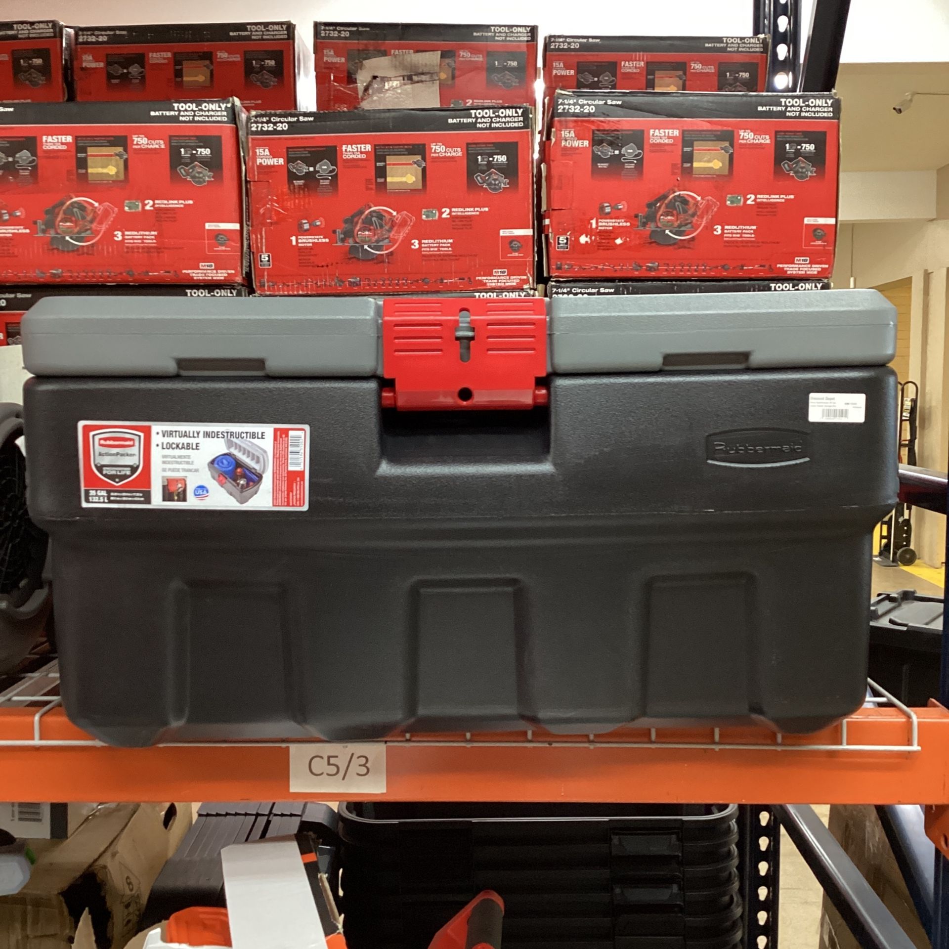 Rubbermaid 35 Gal. Action Packer Storage Bin